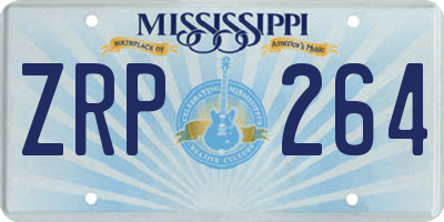 MS license plate ZRP264