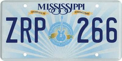 MS license plate ZRP266