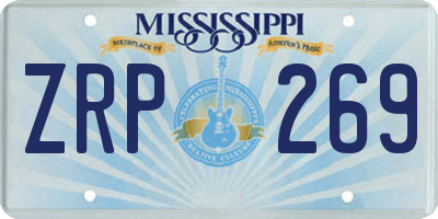 MS license plate ZRP269