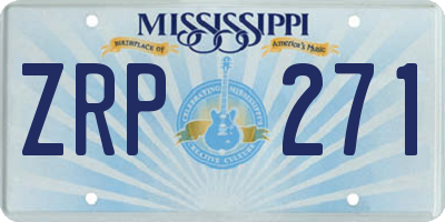 MS license plate ZRP271