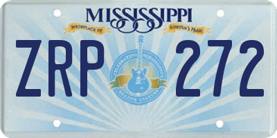 MS license plate ZRP272