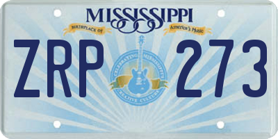 MS license plate ZRP273