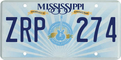 MS license plate ZRP274