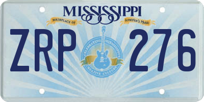 MS license plate ZRP276
