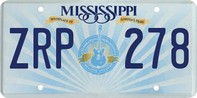 MS license plate ZRP278