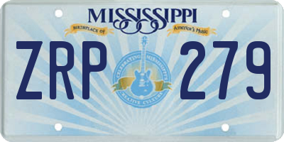 MS license plate ZRP279