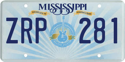 MS license plate ZRP281