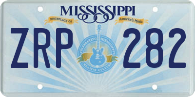 MS license plate ZRP282