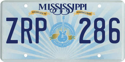 MS license plate ZRP286