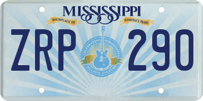 MS license plate ZRP290