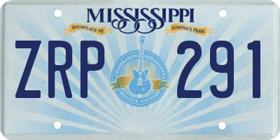 MS license plate ZRP291