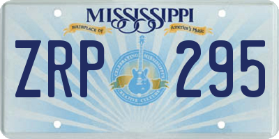 MS license plate ZRP295