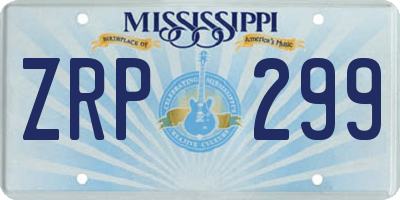 MS license plate ZRP299