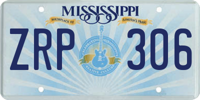 MS license plate ZRP306
