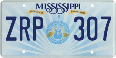 MS license plate ZRP307