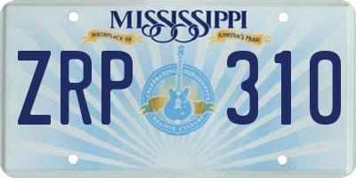 MS license plate ZRP310