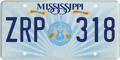 MS license plate ZRP318