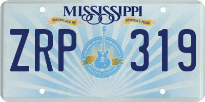 MS license plate ZRP319