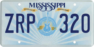 MS license plate ZRP320