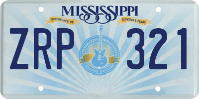 MS license plate ZRP321