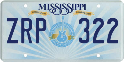 MS license plate ZRP322