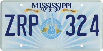MS license plate ZRP324
