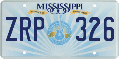 MS license plate ZRP326