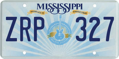 MS license plate ZRP327