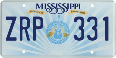 MS license plate ZRP331