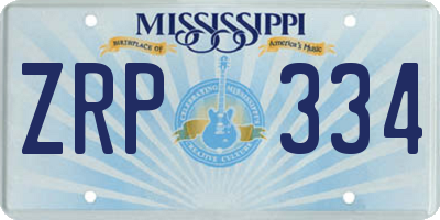 MS license plate ZRP334