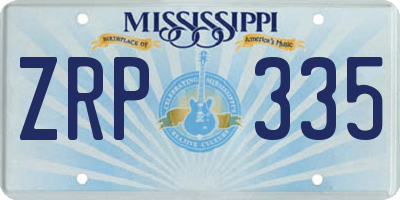 MS license plate ZRP335