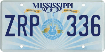 MS license plate ZRP336