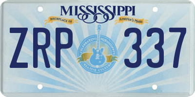 MS license plate ZRP337
