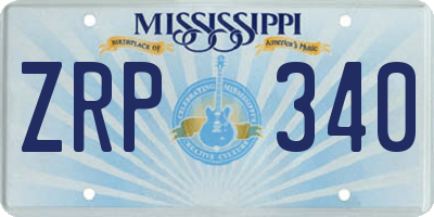 MS license plate ZRP340