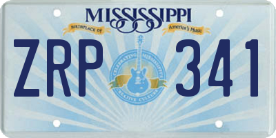 MS license plate ZRP341