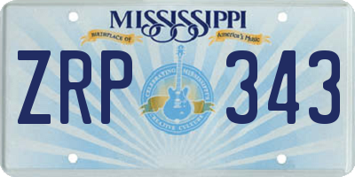 MS license plate ZRP343