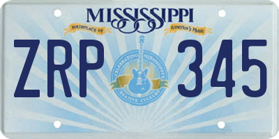 MS license plate ZRP345