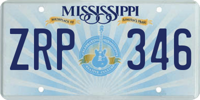 MS license plate ZRP346