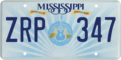 MS license plate ZRP347