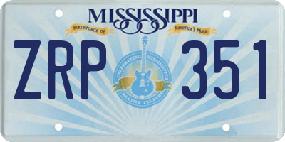 MS license plate ZRP351