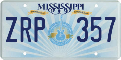 MS license plate ZRP357