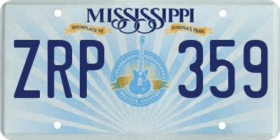 MS license plate ZRP359