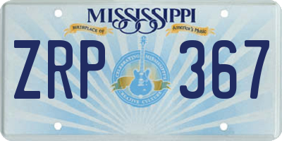 MS license plate ZRP367