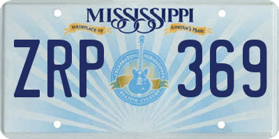MS license plate ZRP369