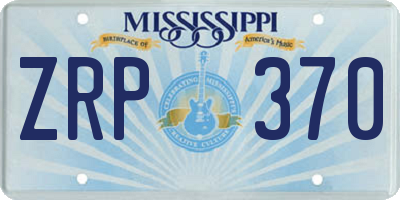 MS license plate ZRP370