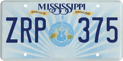 MS license plate ZRP375