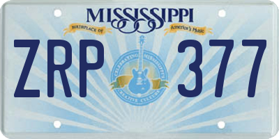MS license plate ZRP377