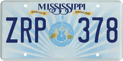 MS license plate ZRP378
