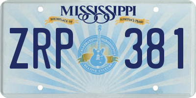 MS license plate ZRP381
