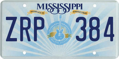 MS license plate ZRP384